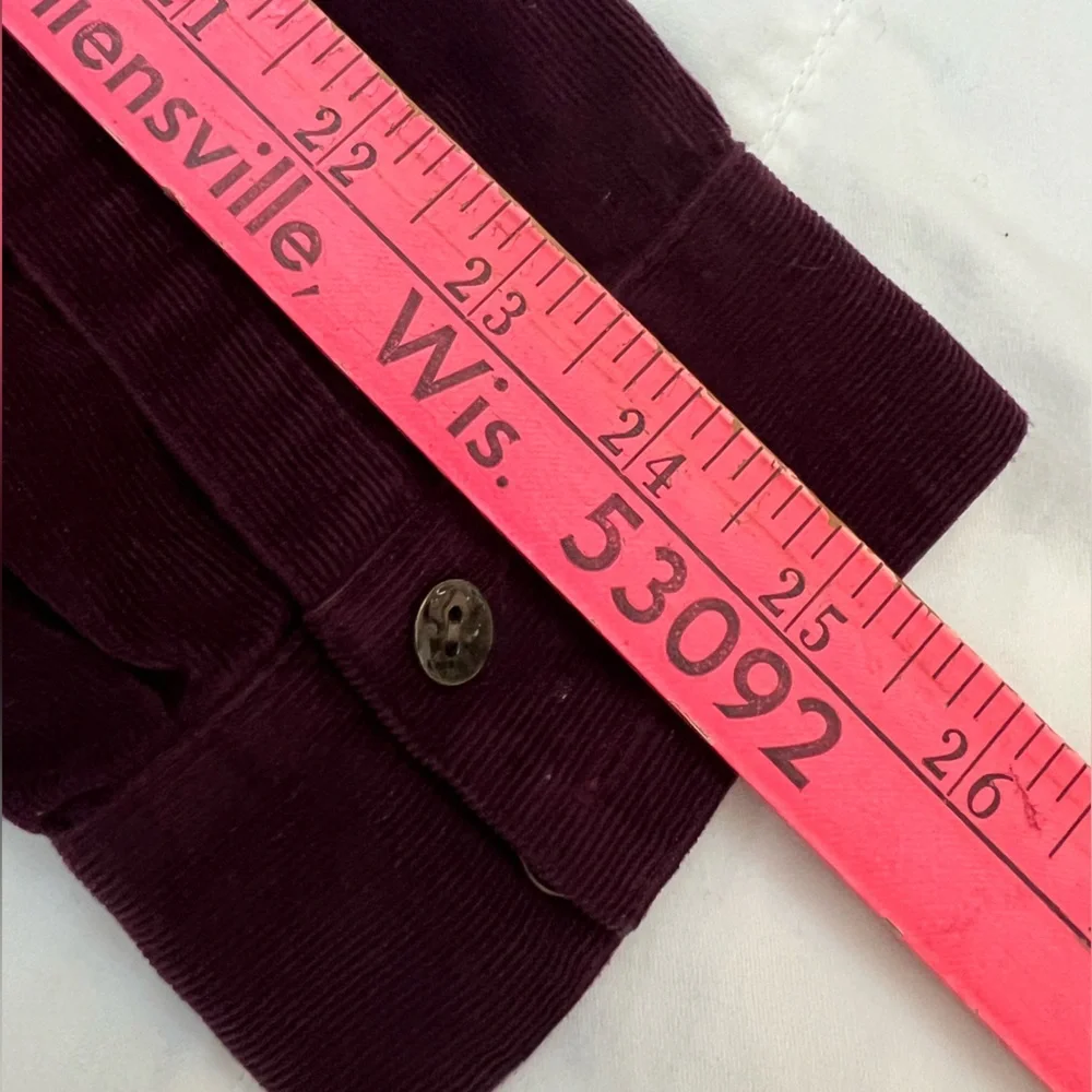 J Jill Corduroy Shirt Tunic Size LARGE TALL  Button Front  Wine Burgundy - Picture 8 of 15